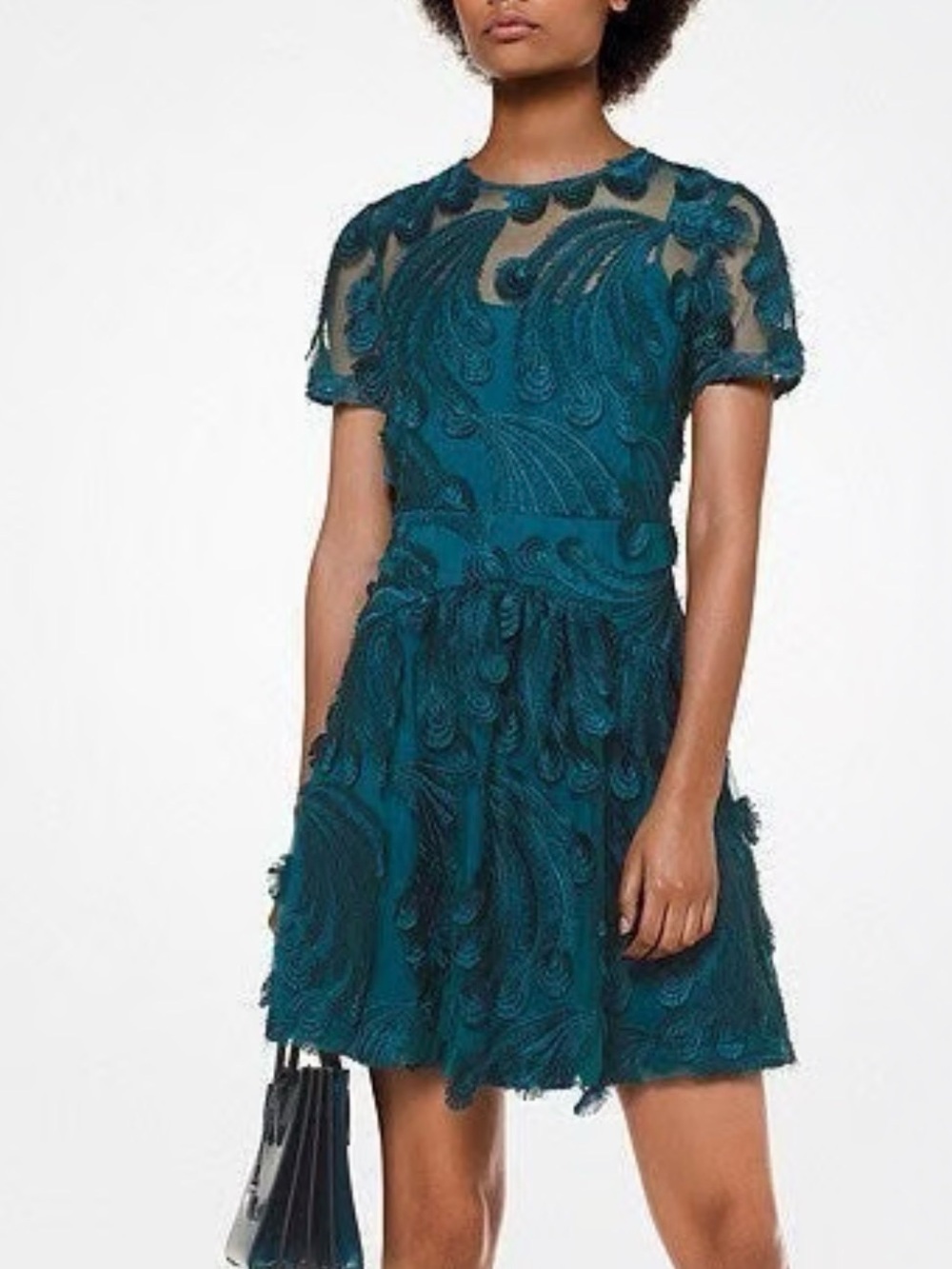 Michael Kors Peacock Feathered Dress